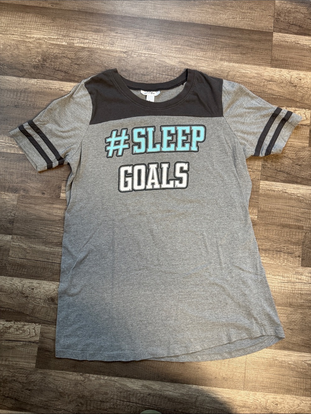just be Gray & Black "#SLEEP GOALS" Short Sleeve Sleep Shirt